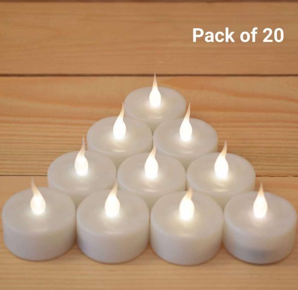 Pack of 20 - Smart Candle Commercial Grade Warm White LED Tea Lights (SC3684WW-20)