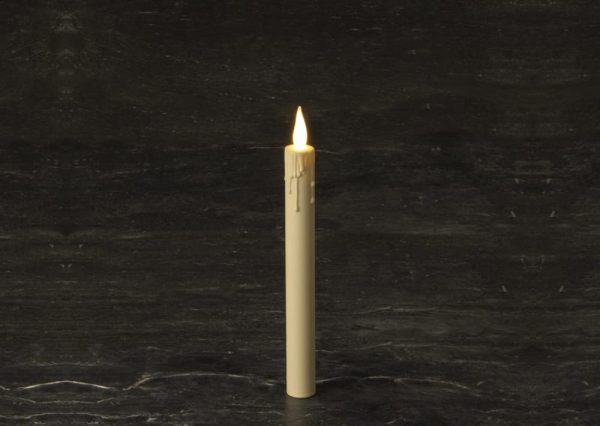 8" Ivory Battery operated Taper candle SC2711WW