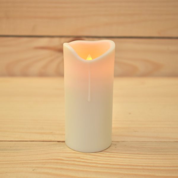 3.5" x 1.6" - Medium Silicone Imitation Wax Amber LED Pillar (SC2260)