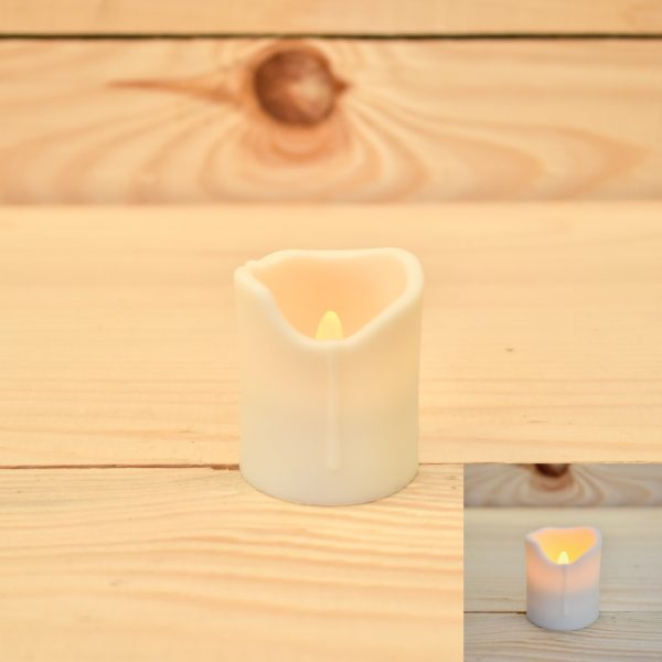 1.85" x 1.5" - Silicone Imitation Wax Amber Tea Light (SC2631)
