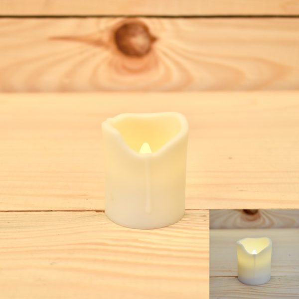 1.85" x 1.5" - Silicone Imitation Wax Warm White Tea Light (SC2631WW)
