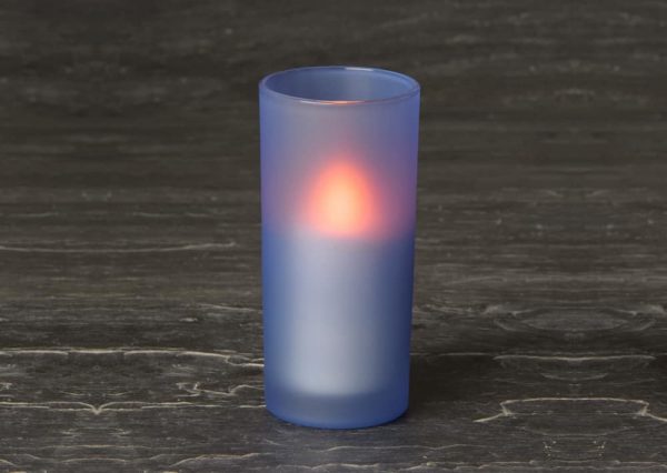 Blue Frosted Glass Candle Holder SC402