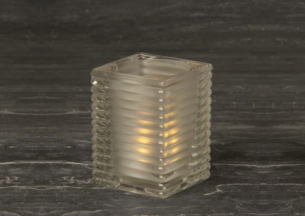 Cube Glass Ribbed Holder SCH656