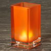 Orange Cube Glass Candle Holder SCH8660-08