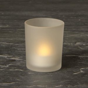 Hire Battery operated Tea Light and Frosted Glass Holder SH2621