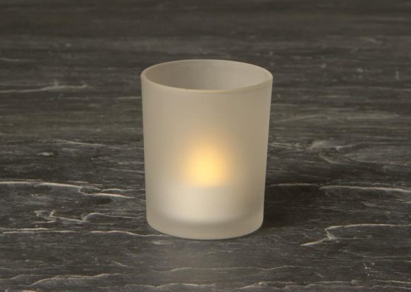 Hire Battery operated Tea Light and Frosted Glass Holder SH2621