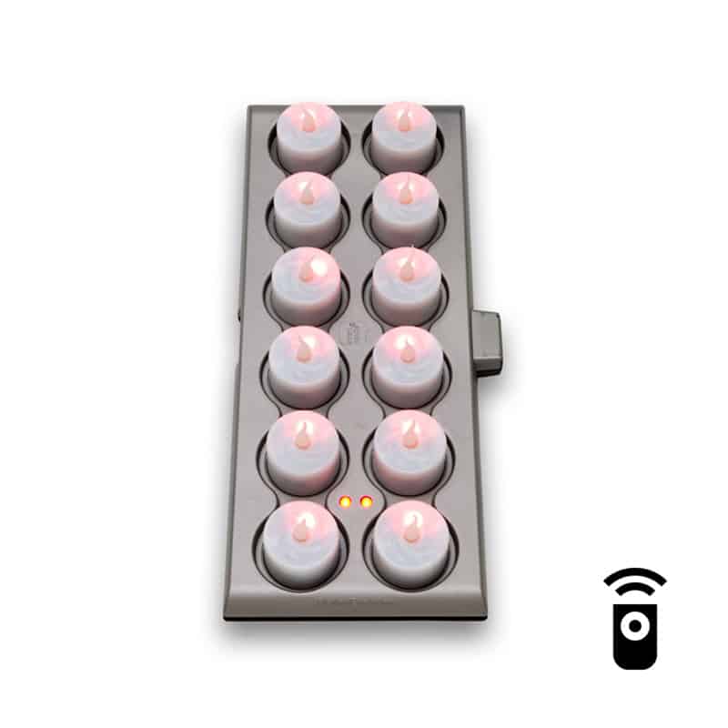 Induction Remote  Rechargeable  Tea Light 12 Set SC1590R-12