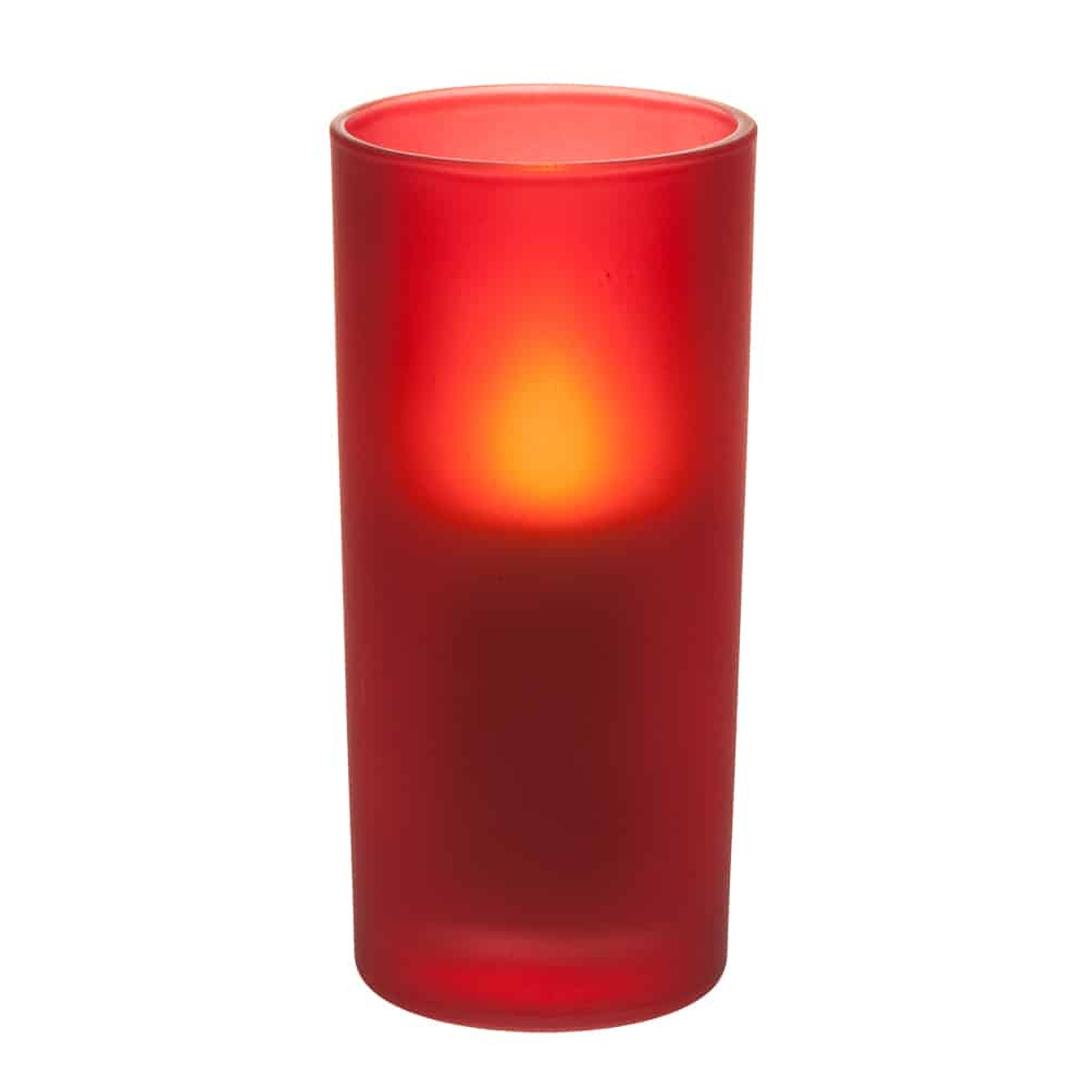 Red Frosted Glass Candle Holder SC401