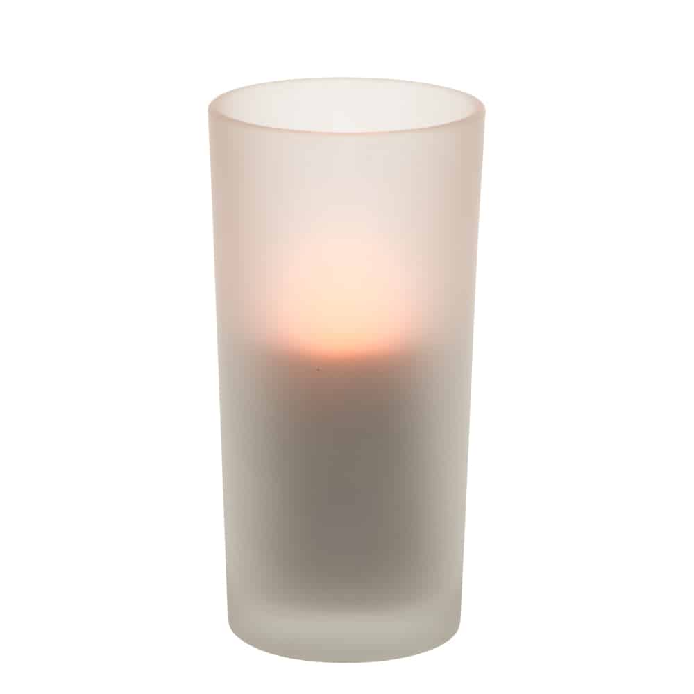 White Frosted Glass Candle Holder SC400