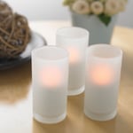White Frosted Glass & Battery operated candle SC2201