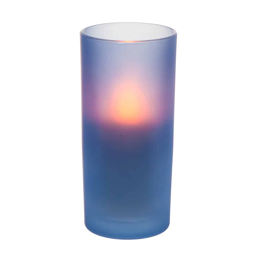 Blue Frosted Glass Candle Holder SC402
