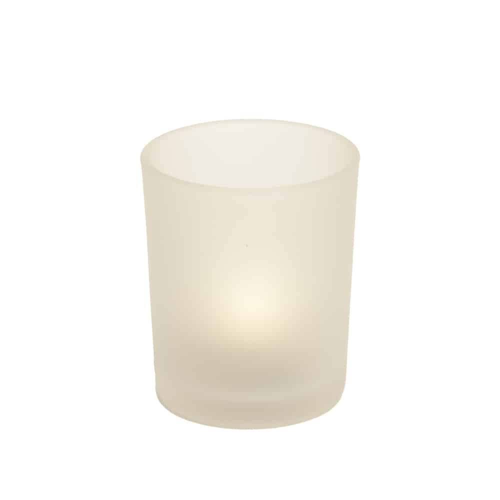 Warm White Tea Light & Frosted Glass Holder SC2621