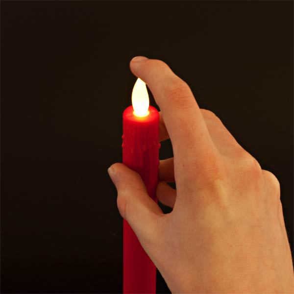 8" Red  Battery operated Taper Candle SC2711WWR