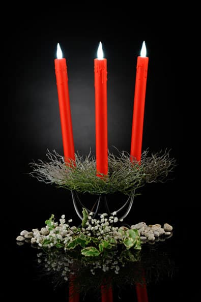 8" Red  Battery operated Taper Candle SC2711WWR
