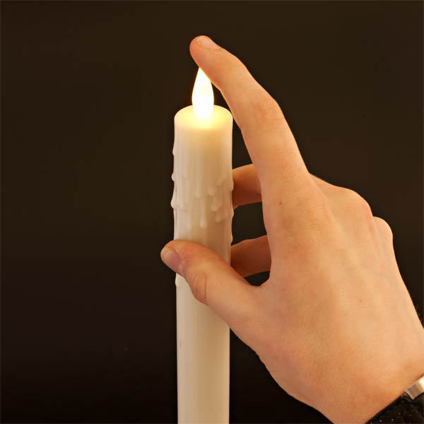 10"  Imitation Wax Battery operated Taper Candle SC2753SWW