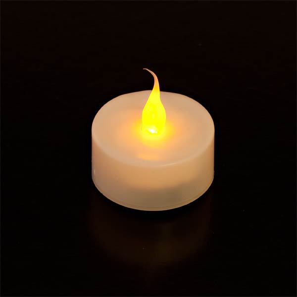 Frosted Glass Holder and Amber Flame  Tea Light SC2621A