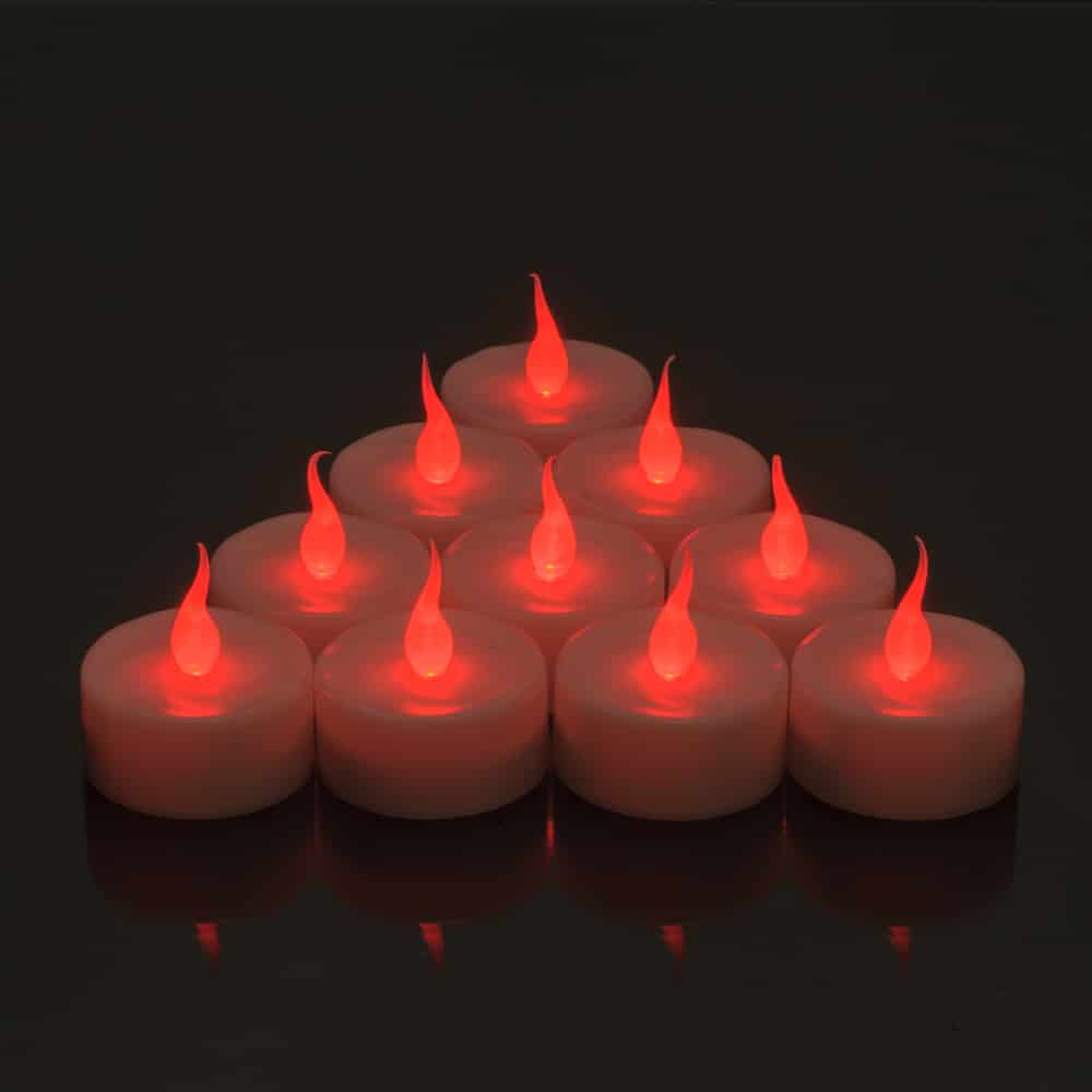 Red led 2024 candle lights