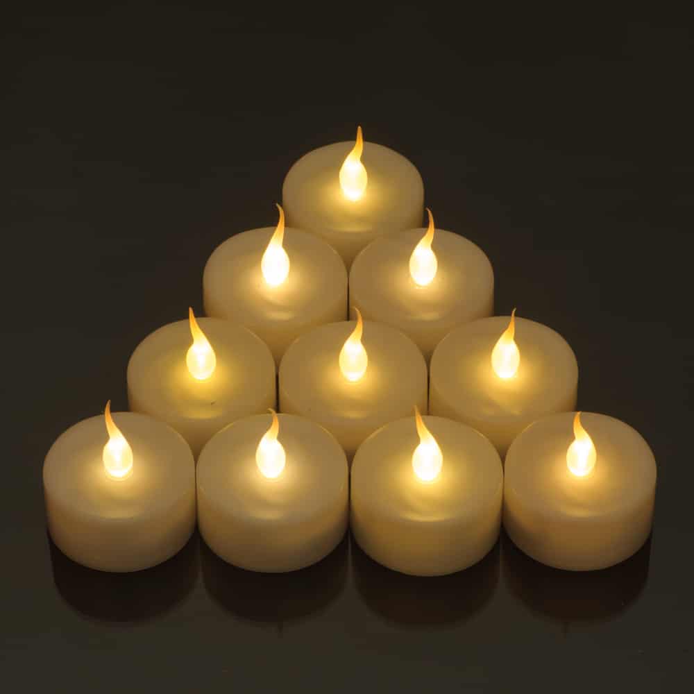20 Battery Operated Commercial Grade Warm White LED Tea Lights no cap