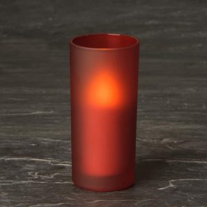Red Frosted Glass Candle Holder SC401