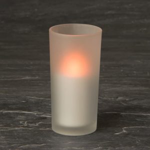 White Frosted Glass Candle Holder SC400