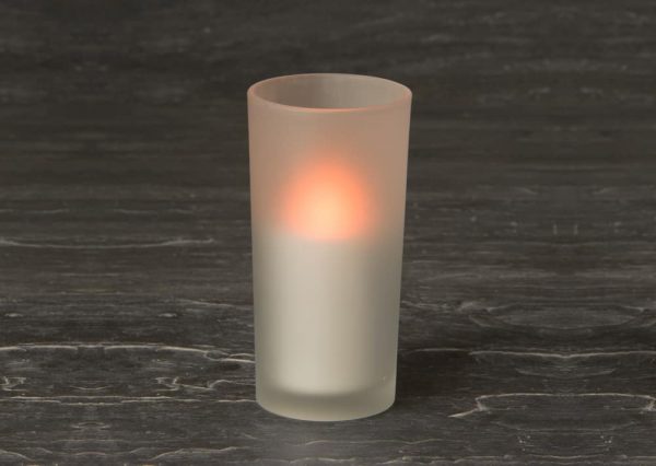 White Frosted Glass Candle Holder SC400