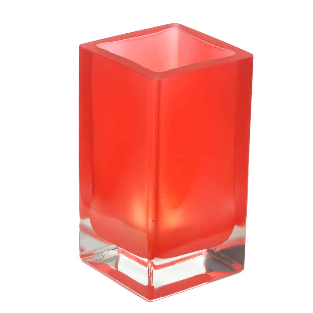 Red Cube Glass Candle Holder SCH8660-07