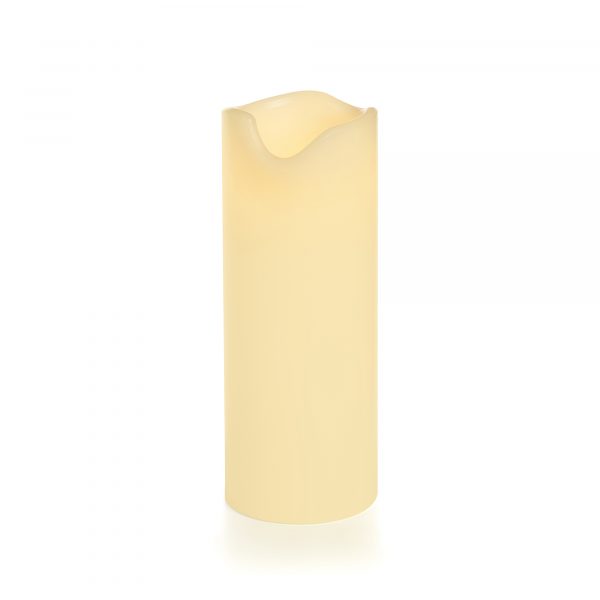 Set of 3 - Ivory Melted Look Wax Pillar Candles with Free Remote Control (SCM3-SET) - Image 6