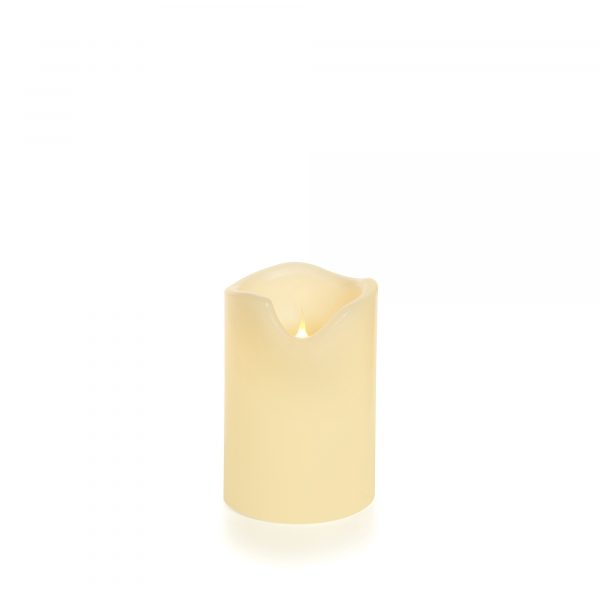 Set of 3 - Ivory Melted Look Wax Pillar Candles with Free Remote Control (SCM3-SET) - Image 4