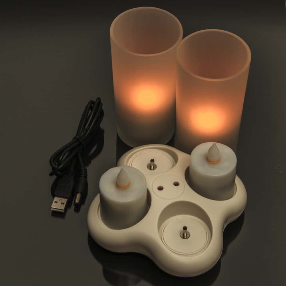 4-Set Rechargeable Candle & Glass holders SC2106