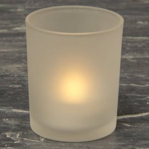 Frosted Glass Holder and Warm White Tea Light SC2621WW