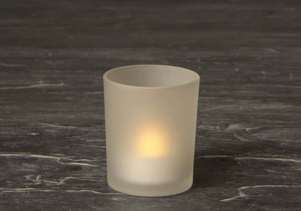 Frosted Glass Tea Light Holder SC652