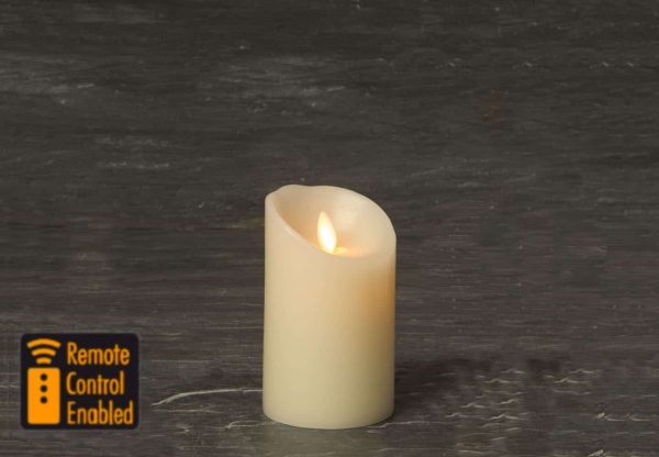 HIRE - 3" x 5" Luminara Ivory Pillar Candle with IR (SHLUM35-I)