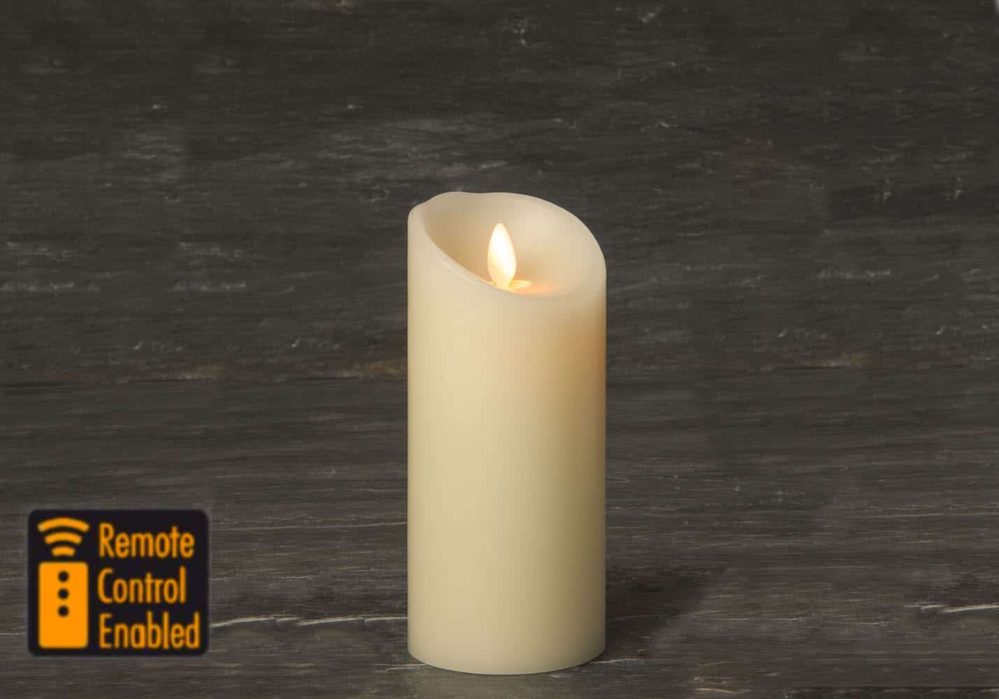 HIRE - 3" x 7" Luminara Ivory Pillar Candle with IR (SHLUM37-I)