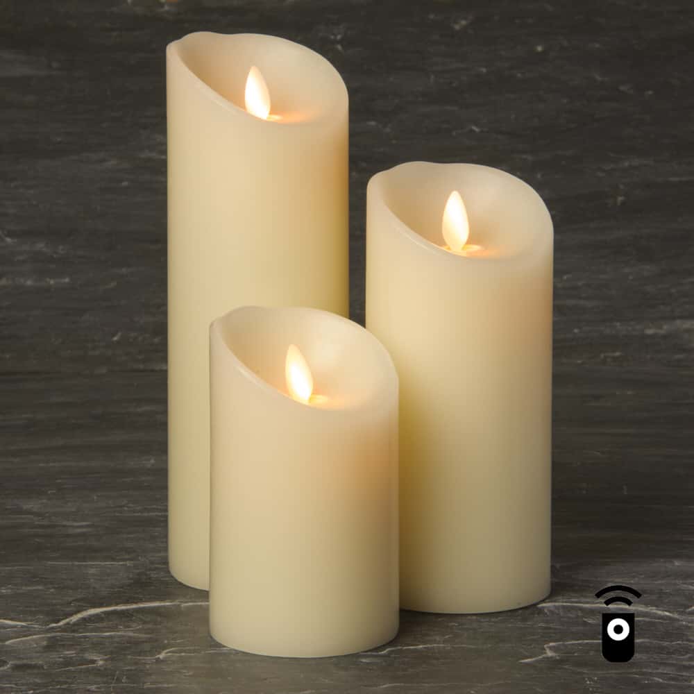 Ivory Luminara Battery Operated Candle SLUM3-SET
