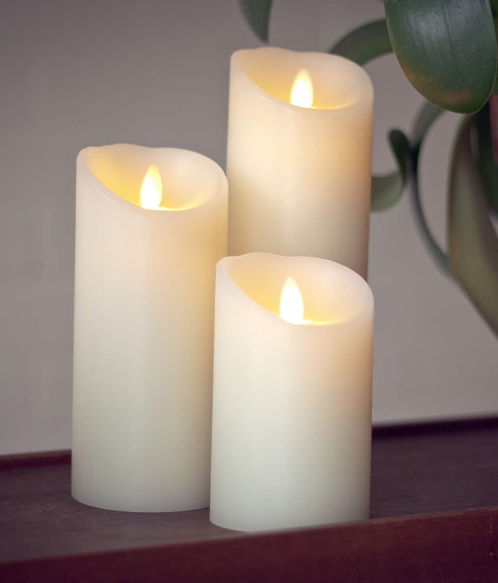 Ivory Luminara Battery Operated Candle SLUM3-SET