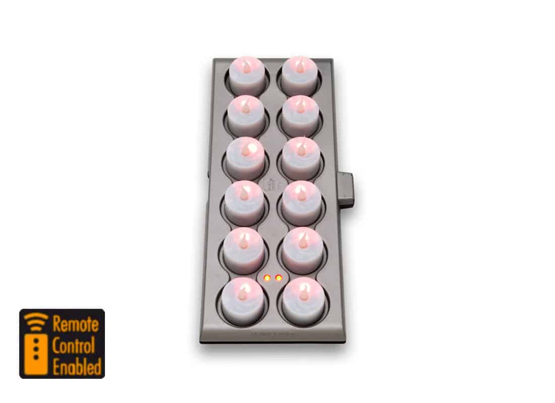 12-Set Evolution Rechargeable Tea Light Candle System (SC1590R-12)