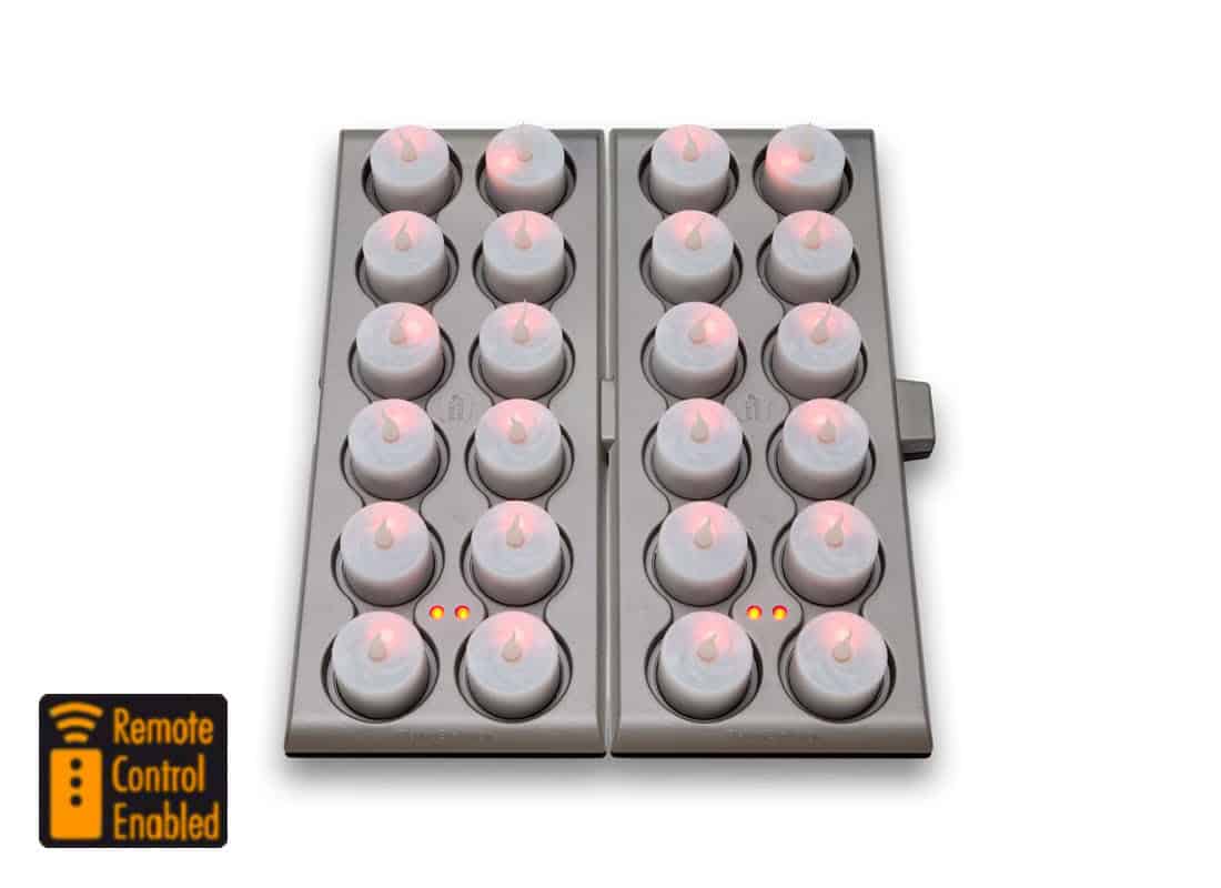 24-Set Evolution Rechargeable Tea Light Candle System (SC1590R-24)