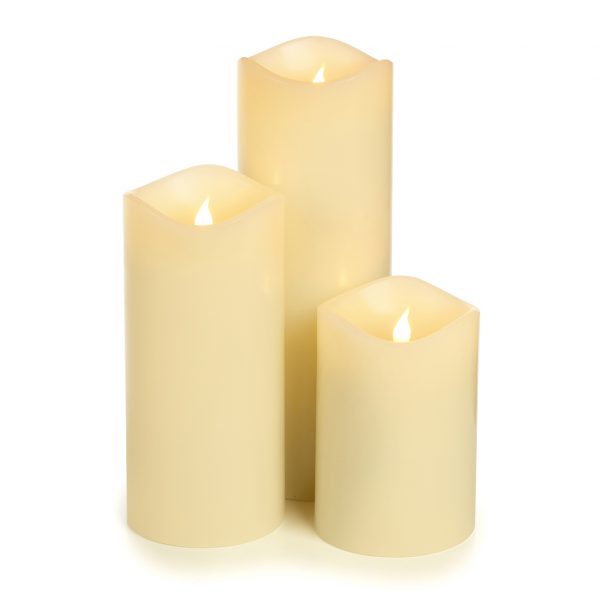 Set of 3 Smart Flame Moving Flame IR Wax Candles FREE REMOTE - SF3-SET - Image 2