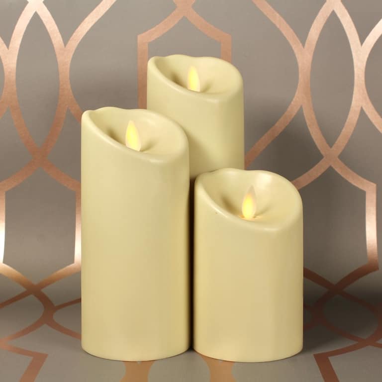3" x 4.5" Luminara White Plastic Dream Candle (DR081201) Smart Candle