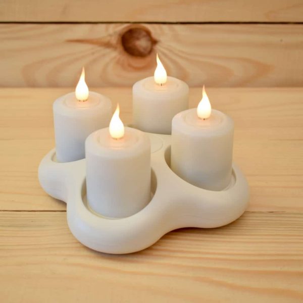 4 SET - Smart Flame Rechargeable LED Moving Flame Votive Candles (SFR0430-4)
