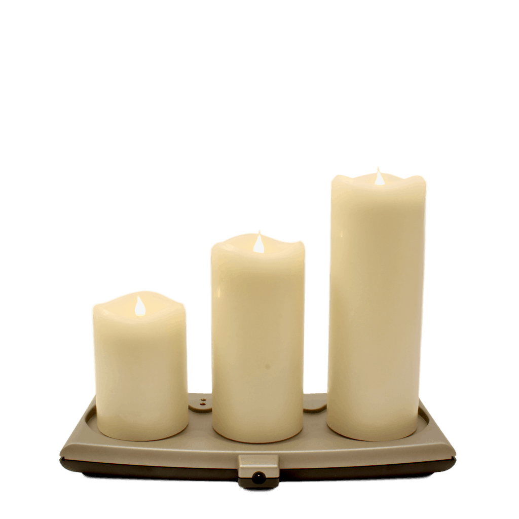 Mixed Sizes Set of 3 Smart Flame 360° Moving Flame Rechargeable Wax