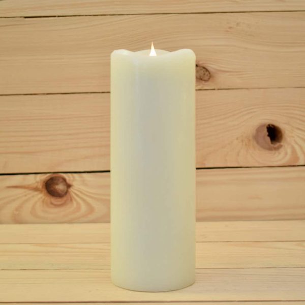 3" x 8.5" - Smart Flame Rechargeable Wax Pillar Candle [Replacement/Spare] (SFRS082311)