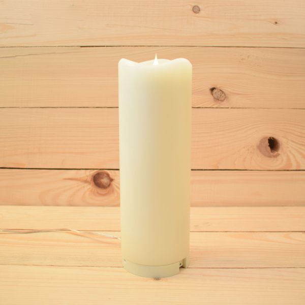 Set of 3 - Mains Powered Smart Flame 360° Moving Flame LED Wax Pillar Candles and Power Supply (SF-LV3Set) - Image 5