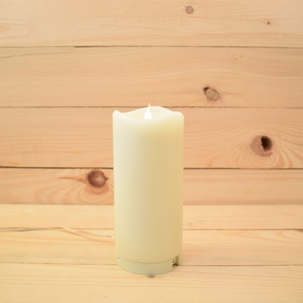 Set of 3 - Mains Powered Smart Flame 360° Moving Flame LED Wax Pillar Candles and Power Supply (SF-LV3Set) - Image 4