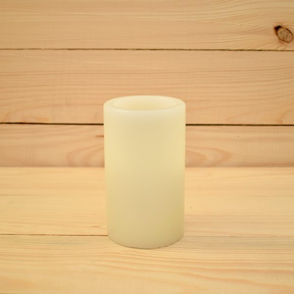 3" x 5" Flat Top Warm White Wax Pillar Candle (XSC3875WW-W)
