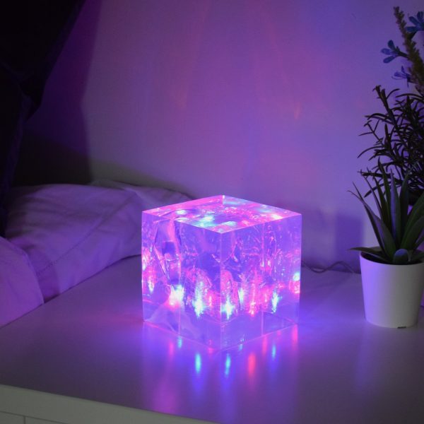 Blue and Red LED Clear Resin LiteCube (LC001)