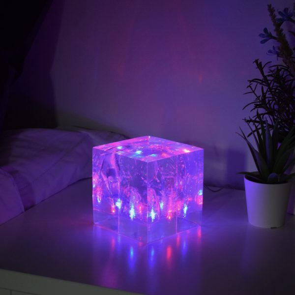 Blue and Red LED Clear Resin LiteCube (LC001) - Image 2