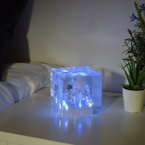 Blue and White LED Clear Resin LiteCube (LC003)