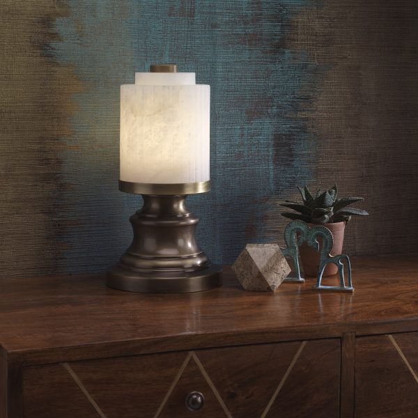 Sunningdale Brass Table Lamp & Alabaster Shade (SCT020) - Image 2