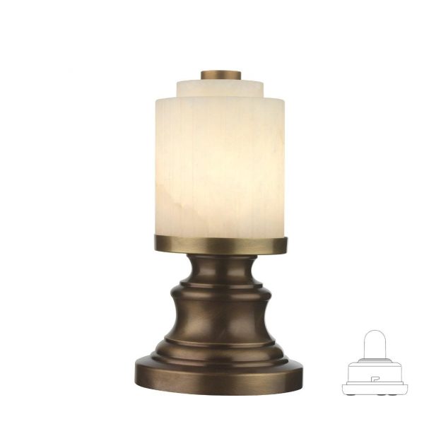 Sunningdale Brass Table Lamp & Alabaster Shade (SCT020)